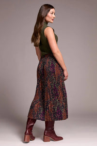 Plisse Floral Print Skirt