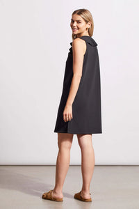 A Line Dress With Frill - Black