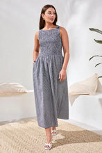 Load image into Gallery viewer, Gingham Smocked Bodice Maxi Dress
