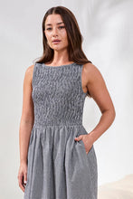 Load image into Gallery viewer, Gingham Smocked Bodice Maxi Dress
