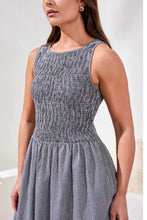 Load image into Gallery viewer, Gingham Smocked Bodice Maxi Dress
