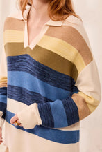 Load image into Gallery viewer, Collared Striped Sweater - Aloe
