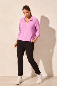 Techno Lux Pull On Capri Pant - Black