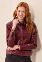 Load image into Gallery viewer, Faux Leather Jacket - Cherry Lacquer
