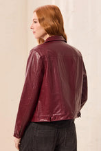 Load image into Gallery viewer, Faux Leather Jacket - Cherry Lacquer
