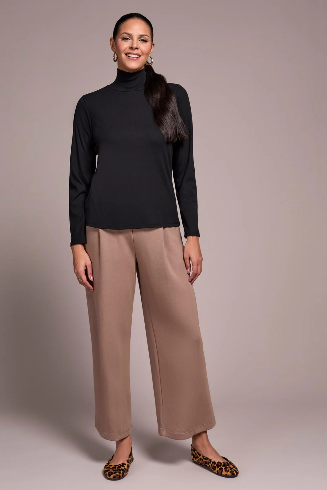 Soft Rib Turtleneck - Black
