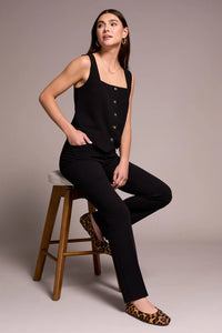 Luxury Twill Straight Leg Trouser - Black