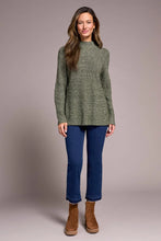 Load image into Gallery viewer, Mock Neck Heathered Knit - Spruce Melange
