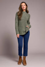 Load image into Gallery viewer, Mock Neck Heathered Knit - Spruce Melange

