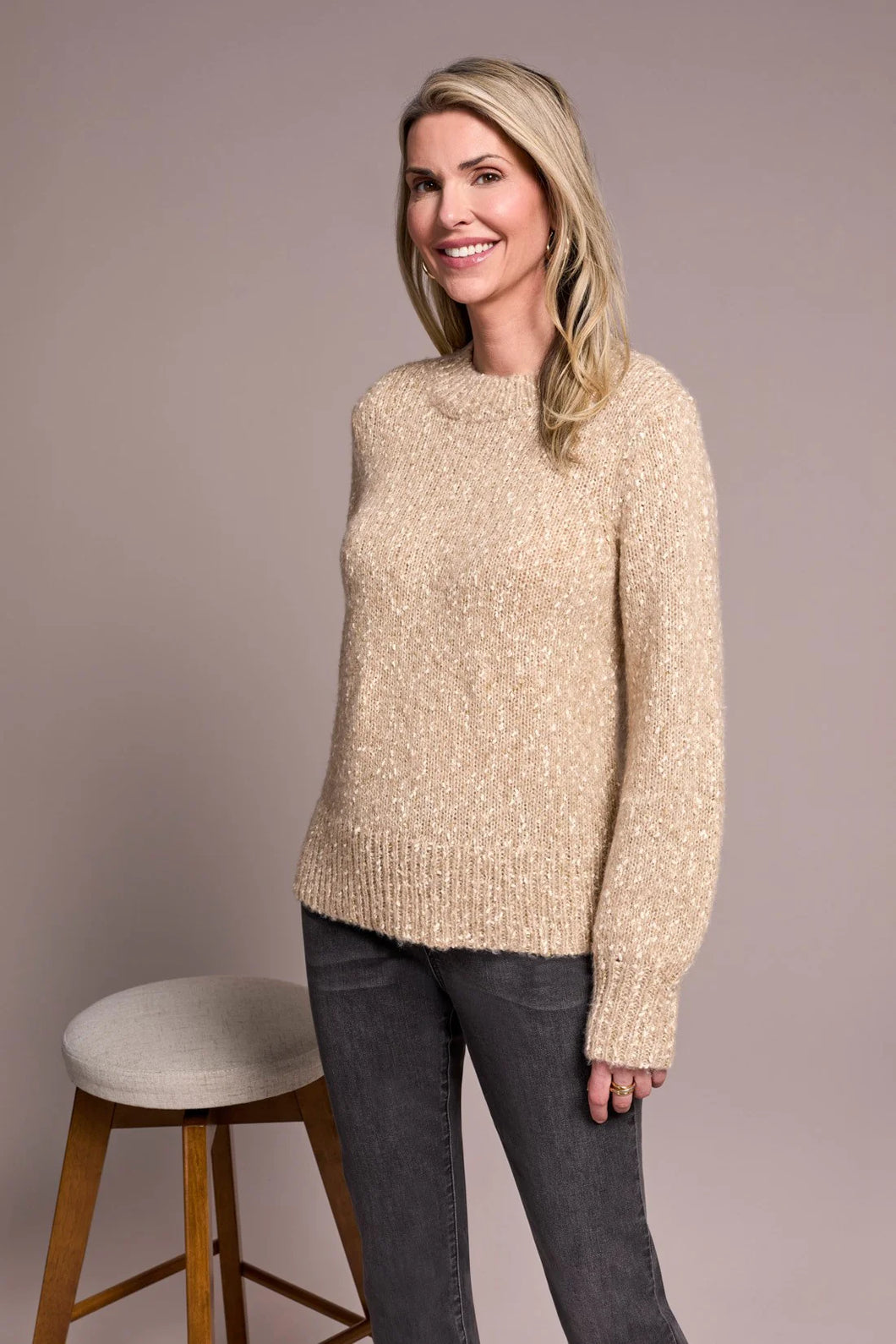 Mock Neck Sweater - Sandstone