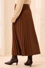 Load image into Gallery viewer, Pleated Stretch Faux Suede Maxi Skirt

