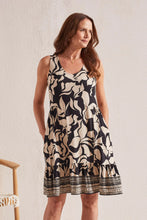 Load image into Gallery viewer, Printed V Neck Dress - French Oak
