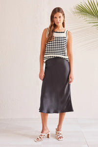 Pull On Midi Skirt - Black