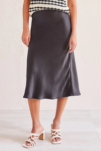 Pull On Midi Skirt - Black