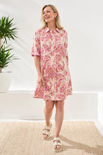 Load image into Gallery viewer, Printed Collared Shift Dress - Wisteria
