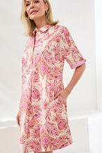 Load image into Gallery viewer, Printed Collared Shift Dress - Wisteria
