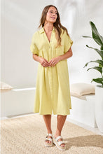 Load image into Gallery viewer, Cotton Gauze Midi Dress - Lemongrass
