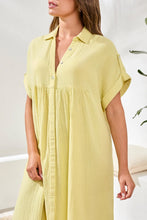 Load image into Gallery viewer, Cotton Gauze Midi Dress - Lemongrass
