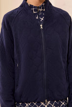 Load image into Gallery viewer, Quilted Zip Front Bomber Jacket - Jet Blue
