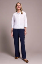 Load image into Gallery viewer, 3/4 Sleeve Cotton Button Up Shirt - White
