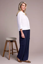 Load image into Gallery viewer, 3/4 Sleeve Cotton Button Up Shirt - White
