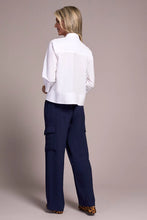 Load image into Gallery viewer, 3/4 Sleeve Cotton Button Up Shirt - White
