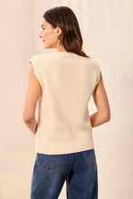 Load image into Gallery viewer, Soft Crew Neck Sleeveless Sweater - Cream
