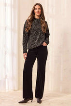 Load image into Gallery viewer, High Rise Stretch Corduroy Wide Leg Pant - Black
