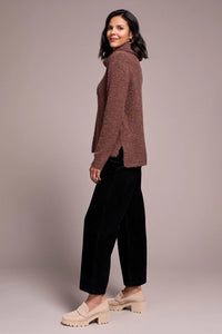 Boucle Cowl Neck Sweater - Toffee