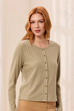 Load image into Gallery viewer, Crew Neck Cardigan - Aloe
