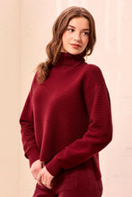 Load image into Gallery viewer, Ribbed Mock Neck Sweater - Cherry Lacquer

