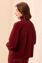 Load image into Gallery viewer, Ribbed Mock Neck Sweater - Cherry Lacquer
