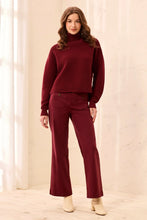 Load image into Gallery viewer, Ribbed Mock Neck Sweater - Cherry Lacquer
