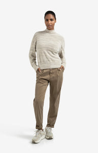 Chino Trouser with Pleat - Capers Brown