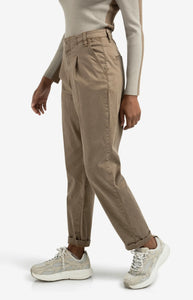 Chino Trouser with Pleat - Capers Brown