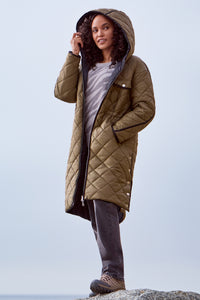 Reversible Puffer Coat With Hood