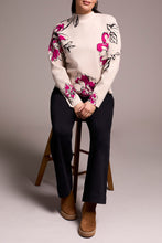 Load image into Gallery viewer, Jacquard Knit Funnel Neck Sweater - Pink Print
