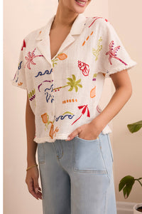 Embroidered Cotton Top