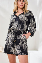 Load image into Gallery viewer, Pull On Printed Short With Drawcord - Black
