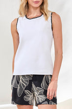 Load image into Gallery viewer, Sleeveless Top With Crochet Trim - White
