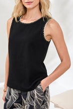 Load image into Gallery viewer, Sleeveless Top With Crochet Trim - Black
