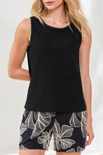 Load image into Gallery viewer, Sleeveless Top With Crochet Trim - Black
