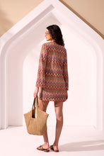 Load image into Gallery viewer, Printed Crochet Knit Tunic Dress
