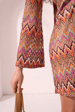 Load image into Gallery viewer, Printed Crochet Knit Tunic Dress
