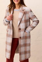 Load image into Gallery viewer, Ultra Soft Knit Coat with removable fooler insert - Cream Plaid
