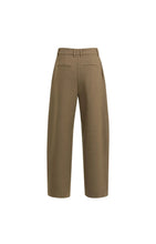Load image into Gallery viewer, Barrel leg trousers with pleat detail - Teak Brown
