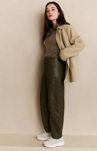 Woven Double Breasted Coat - Sand Beige