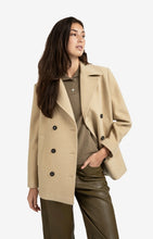 Load image into Gallery viewer, Woven Double Breasted Coat - Sand Beige
