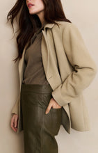 Load image into Gallery viewer, Woven Double Breasted Coat - Sand Beige
