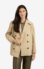 Load image into Gallery viewer, Woven Double Breasted Coat - Sand Beige
